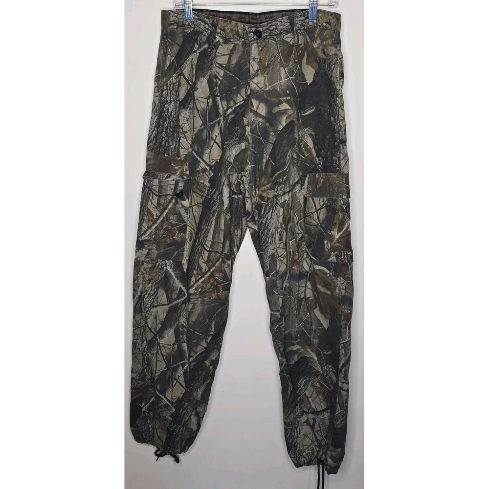 Liberty Mens Hunting Pants 31x29 Camo Cargo Cinch Hems Outdoor Utility
